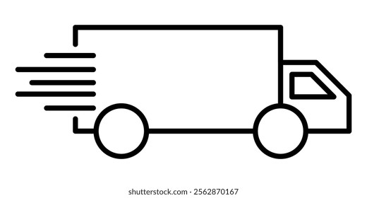 Fast moving shipping delivery truck. Fast shipping delivery truck icon. Delivery truck icon. Fast delivery icon. Vector illustration. 