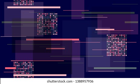 Fast Moving Street Lights, Speed Lines, Neon IT, Hi Tech Vector Texture. Internet Technology Communication Banner Texture. Night City, Racing Car Lights, Neon Futuristic Hi Tech Poster Texture