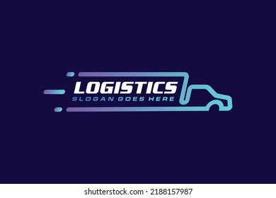 Fast Moving Truck Logo Design Vector