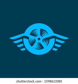 Fast moving wheel and wings logo