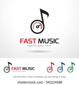 Fast Music Logo Template Design Vector 