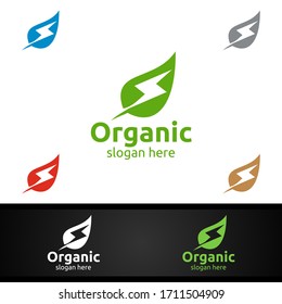 Fast Natural and Organic Logo design template for Herbal, Ecology, Health, Yoga, Food, or Farm Concept