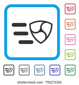 Fast Nem icon. Flat grey iconic symbol in a blue rounded rectangle. Black, grey, green, blue, red, orange color additional versions of fast nem vector. Designed for web and app user interface.