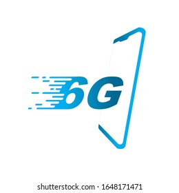 Fast Network 6G logo or icon on blue color