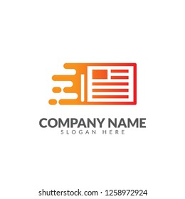 Fast newspaper logo vector design template