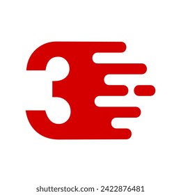 Fast number 3 design template illustration