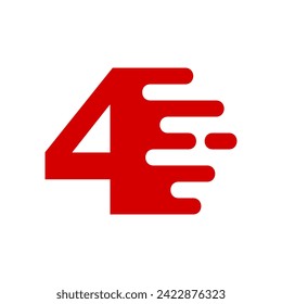 Fast number 4 design template illustration