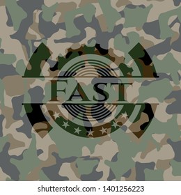 Fast on camouflaged pattern. Vector Illustration. Detailed.