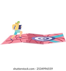 Vector de servicio de mensajería de ícono de entrega de pedido rápido