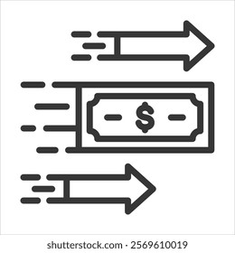 Fast Outline Icon Vector Illustration