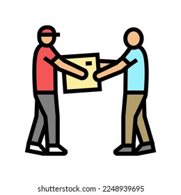 fast package courier delivery color icon vector. fast package courier delivery sign. isolated symbol illustration