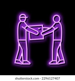 fast package courier delivery neon light sign vector. fast package courier delivery sign. isolated symbol illustration