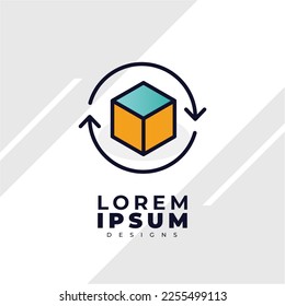 Fast package delivery logo with color gradation