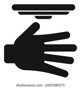 Fast palm scanning icon simple vector. Board code. Social system smart