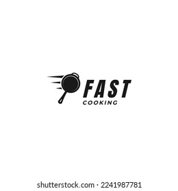 fast pan logo, quick cooking logo design icon template