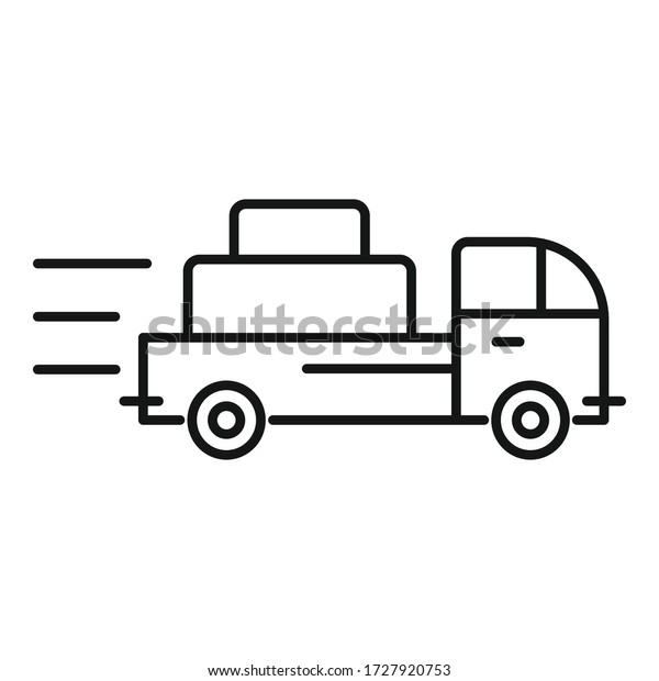 Fast parcel\
delivery icon. Outline fast parcel delivery vector icon for web\
design isolated on white\
background