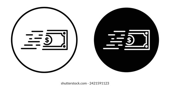 Fast Pay Vector Line Icon Illustration.