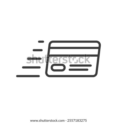 Fast payment card icon in line design. Fast, payment, card, transaction, credit, banking, finance on white background vector. Fast payment card editable stroke icon