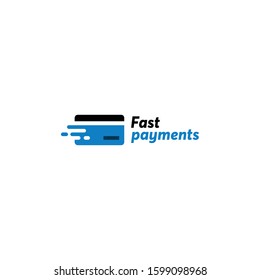 Fast Payment Card Logo Vector Template