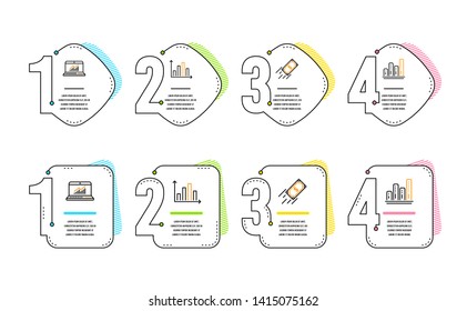 Fast payment, Diagram graph and Online statistics icons simple set. Graph chart sign. Finance transfer, Presentation chart, Computer data. Growth report. Finance set. Infographic timeline. Vector