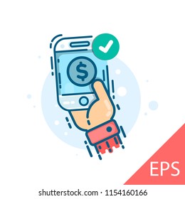 Fast Payment. Vector modern line design illustration icon