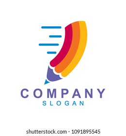 Fast Pencil Logo Template Illustration Design