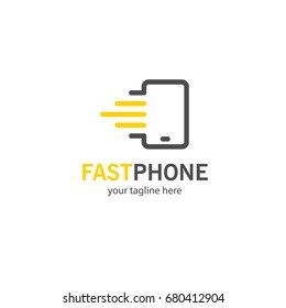 Fast Phone. Vector Logo Template