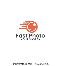 vector de diseño de logotipo de foto rápida
