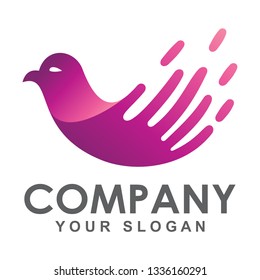 fast pigeon logo, bird vector logo - Vector