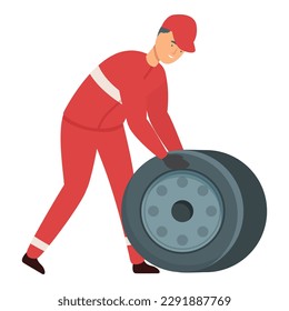 Fast pit stop icon cartoon vector. Race team. Racer formula
