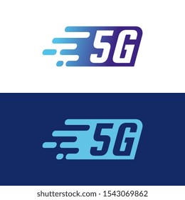Fast Pixel 5G logo designs concept vector, 5th generation mobile network logotype. isolated vector 5G icon. high speed connection wireless systems sign