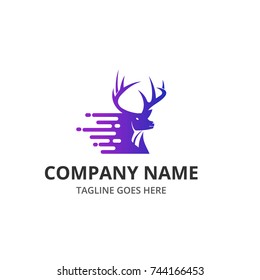 Fast Pixel Deer Modern Logo And Icon  Element 