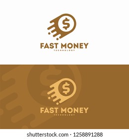 Fast Pixel Money logo template, Digital Money Coin logo concept, Logo template icon