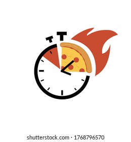 Fast pizza delivery vector editable icon index logo design