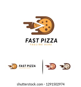 Fast Pizza logo designs, Delivery fast food creative modern sign symbol icon