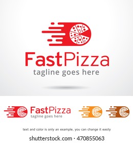 Fast Pizza Logo Template Design Vector