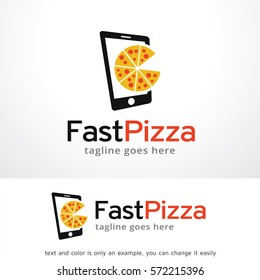Fast Pizza Logo Template Design Vector