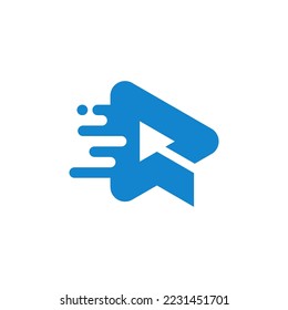 signo vectorial del logotipo del botón de reproducción rápida