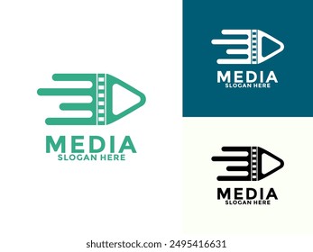 Fast Play button logo icon vector, Cinema Logo template design