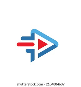 fast play button vector icon concept design 