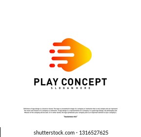 Fast Play logo design concept. Play tech logo template vector. Icon Symbol