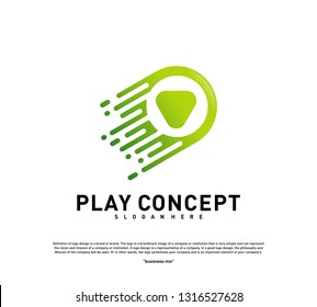 Fast Play logo design concept. Play tech logo template vector. Icon Symbol