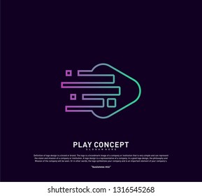 Fast Play logo design concept. Play tech logo template vector. Icon Symbol