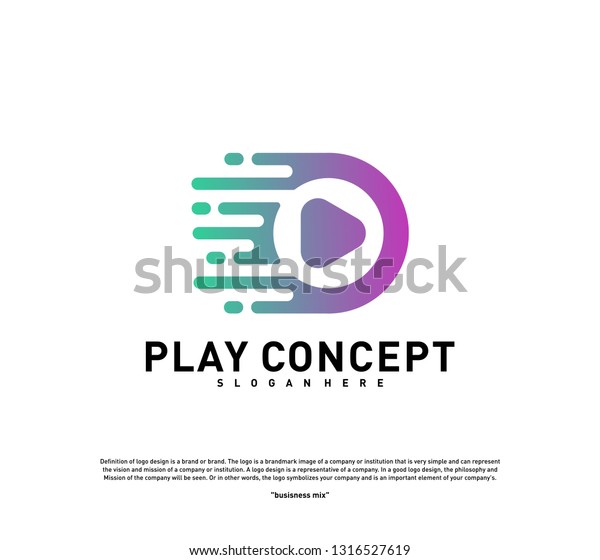 Fast Play logo design concept. Play tech logo\
template vector. Icon\
Symbol