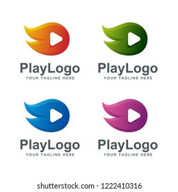 fast play logo design with different colors