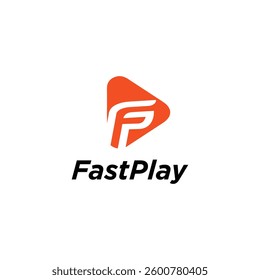 Fast Play Logo Design Letter FP