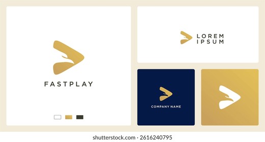 fast play logo design template,negative space bird logo