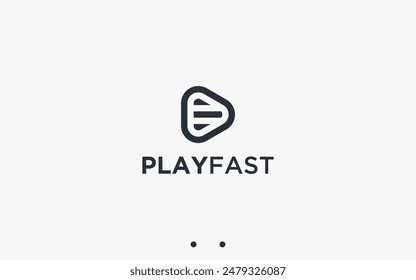 fast play logo design vector silhouette illustration