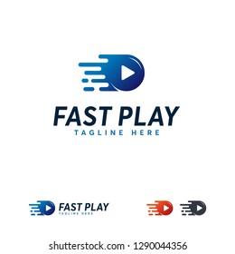 Fast Play logo designs template, Pixel Play logo symbol