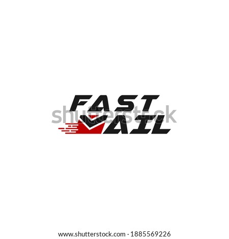 fast play logo with the letter M as a symbol of speed in sending messages